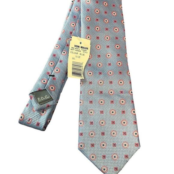 Forsyth Mens Blue Pink 100% Silk Hand Sewn Necktie Neck Tie Textured NWT Career - Picture 5 of 16